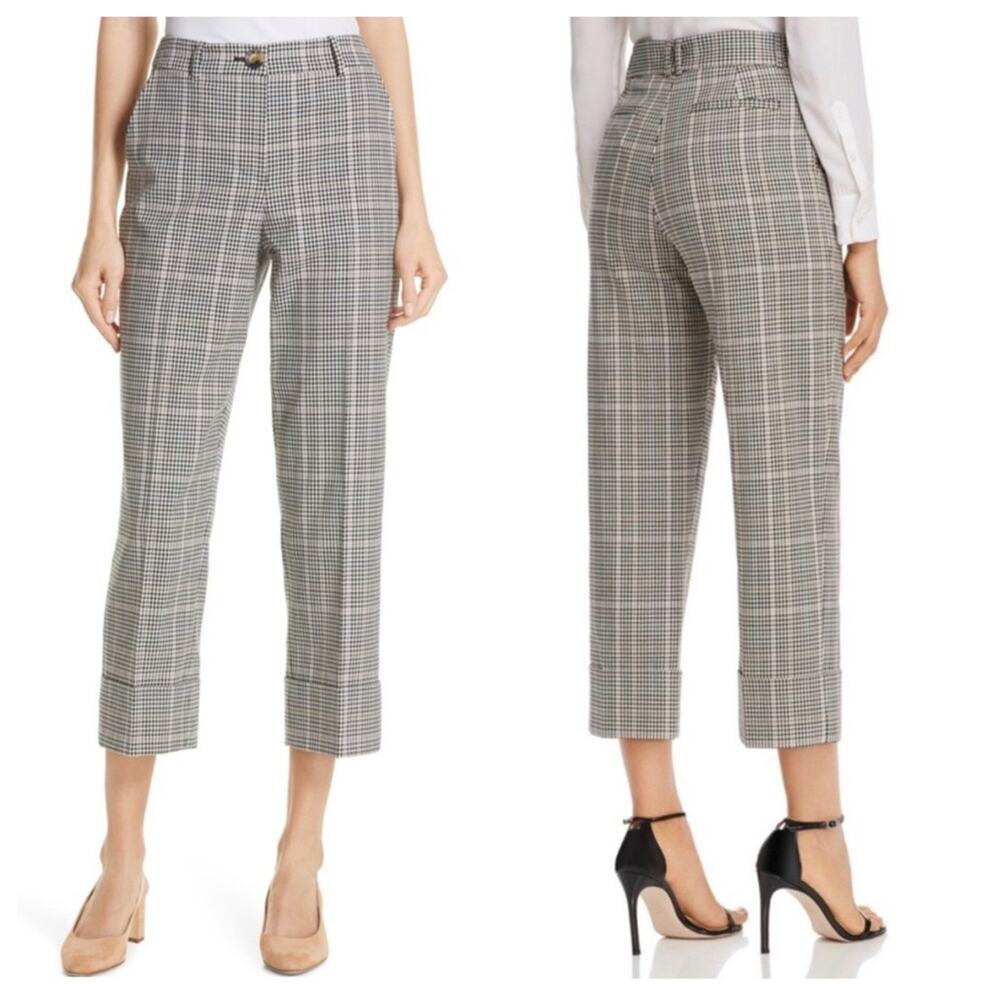 Kate Spade Menswear Cuff Pant in Iced Grape Plaid Cotton Wool Blend - Size 6